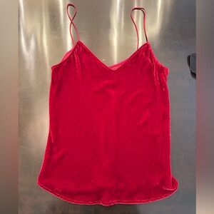 Reformation Red Velvet Camisole Top